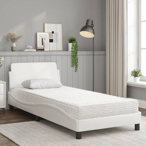 vidaXL Lit avec matelas « Dover » Blanc 90x190 cm Similicuir
