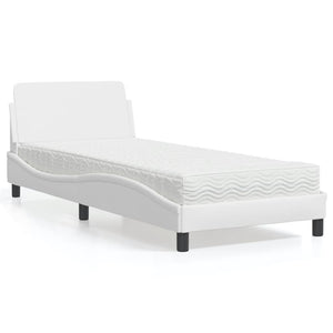vidaXL Lit avec matelas « Dover » Blanc 90x190 cm Similicuir