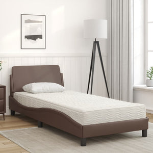 vidaXL Lit avec matelas "Dover" marron 90x190 cm similicuir
