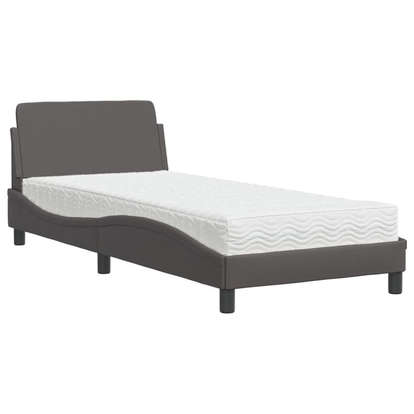 Bett mit Matratze Grau 90x190 cm
