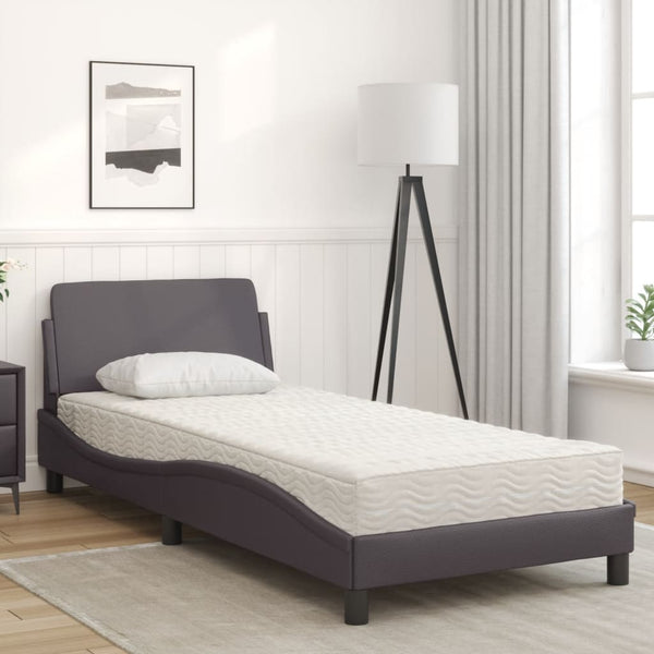 Bett mit Matratze Grau 90x190 cm