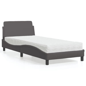 Bett mit Matratze Grau 90x190 cm