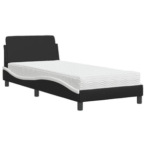 Bett mit Matratze Dover Schwarz/Weiß 90x190 cm