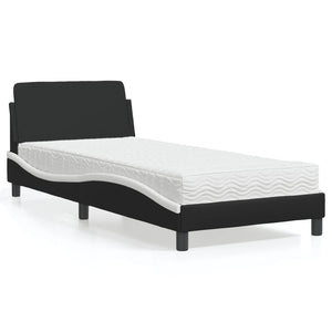 Bett mit Matratze Dover Schwarz/Weiß 90x190 cm