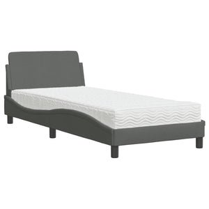 Bett mit Matratze Dover Dunkelgrau 90x200 cm