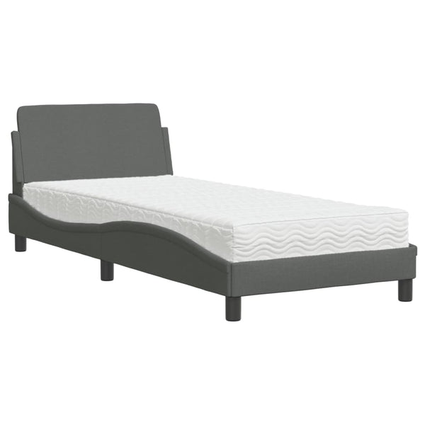 Bett mit Matratze Dover Dunkelgrau 90x200 cm