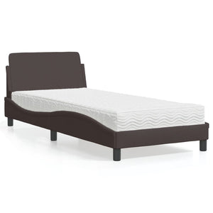 vidaXL Lit avec matelas « Dover » Marron foncé 90x200 cm Tissu