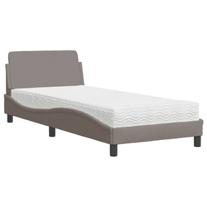 vidaXL Lit avec matelas "Dover" Taupe 90x200 cm Tissu