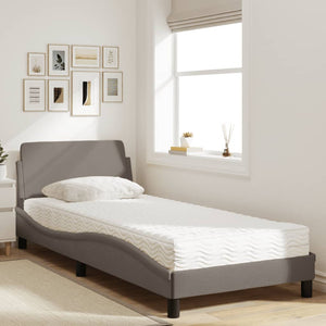 vidaXL Lit avec matelas "Dover" Taupe 90x200 cm Tissu