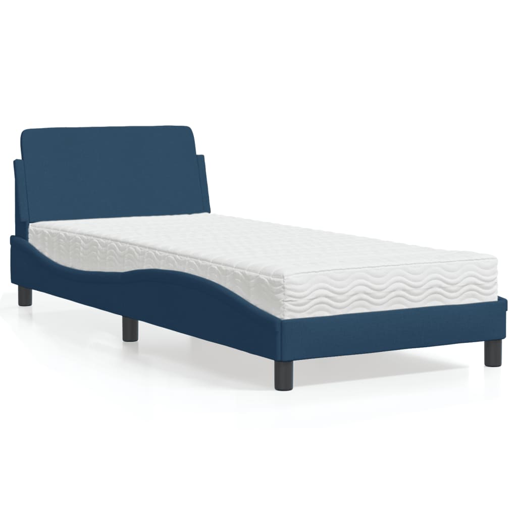 Bett mit Matratze Blau 90x200 cm