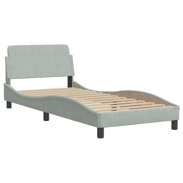 vidaXL Lit avec matelas "Dover" Gris clair 90x200 cm Velours