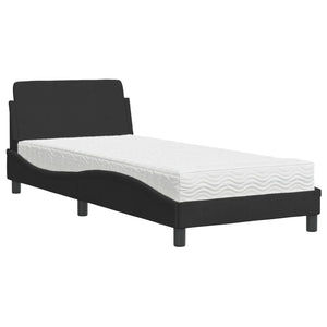 vidaXL Lit avec matelas « Dover » Noir 90x200 cm Velours