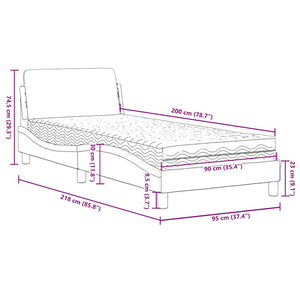 vidaXL Lit avec matelas "Dover" vert foncé 90x200 cm velours