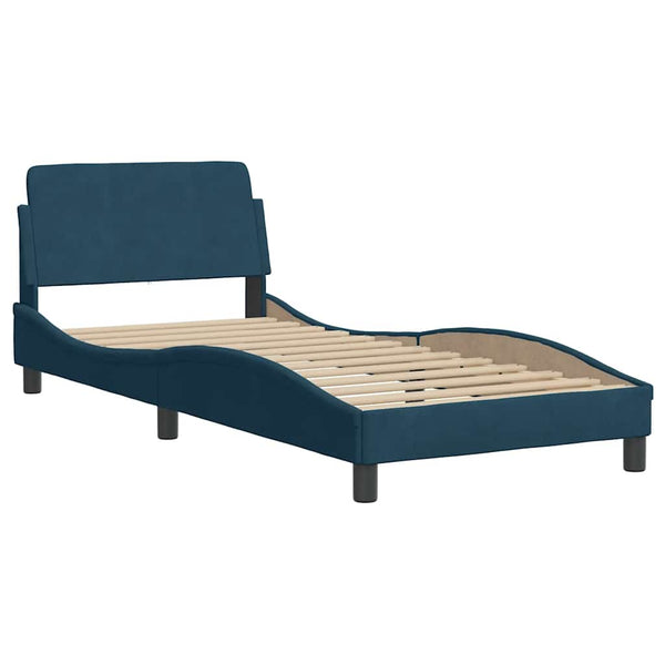 vidaXL Lit avec matelas "Dover" bleu 90x200 cm velours