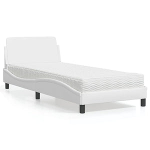 vidaXL Lit avec matelas "Dover" Blanc 90x200 cm Similicuir