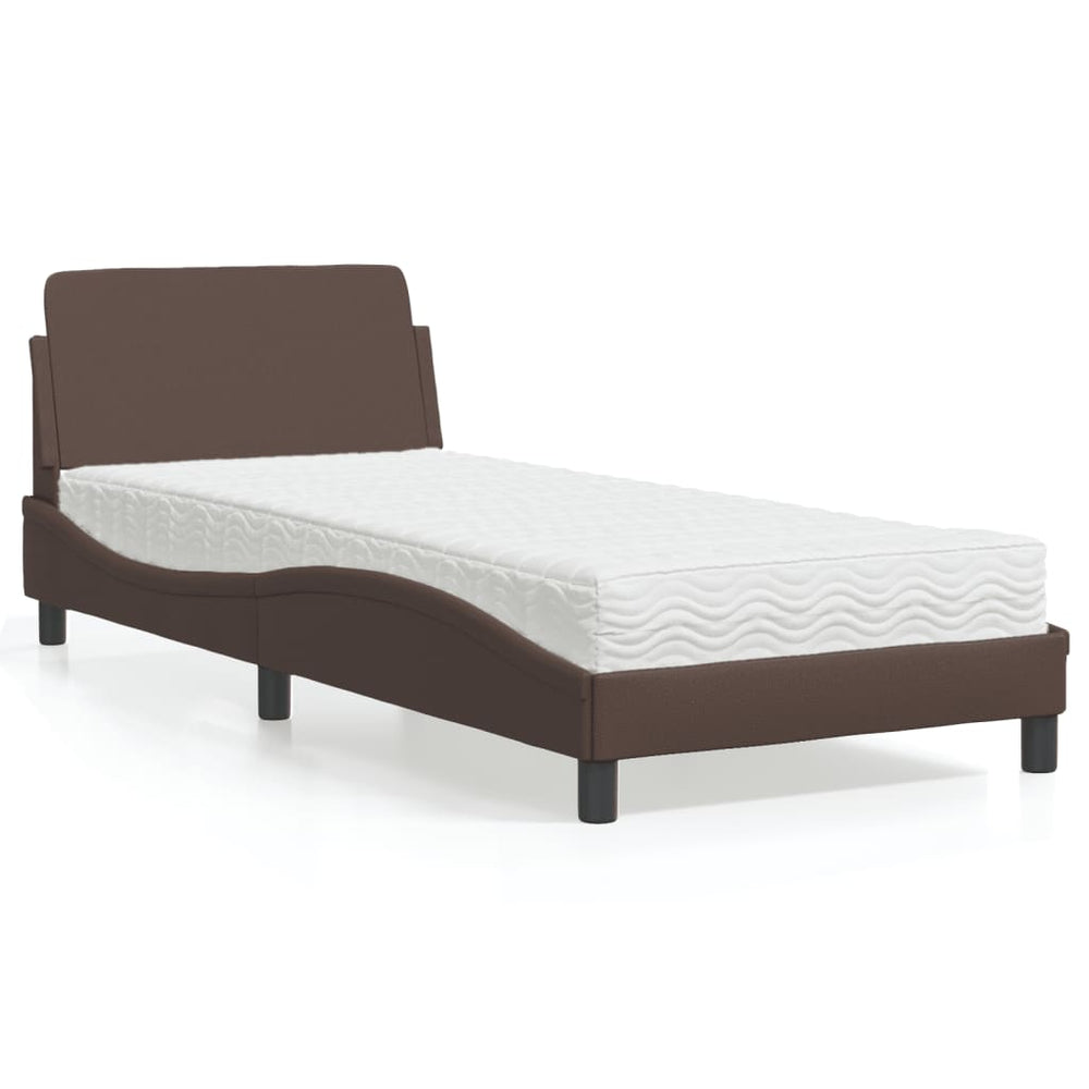 vidaXL Lit avec matelas « Dover » marron 90x200 cm similicuir