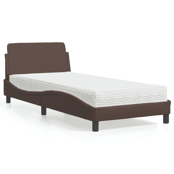 vidaXL Lit avec matelas « Dover » marron 90x200 cm similicuir