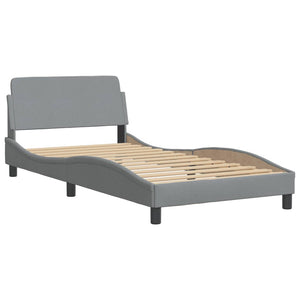 Bett mit Matratze Hellgrau 100x200 cm