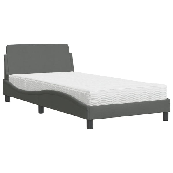 Bett mit Matratze Dover Dunkelgrau 100x200 cm