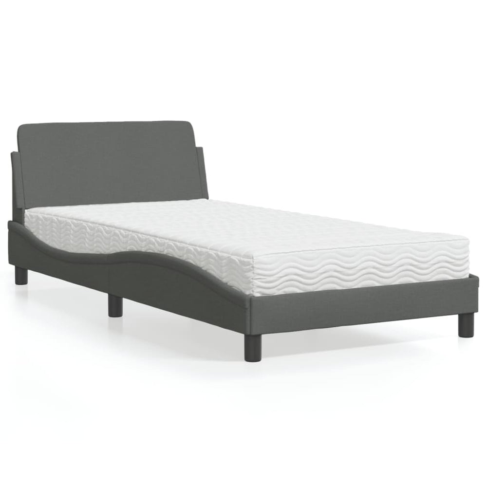 Bett mit Matratze Dover Dunkelgrau 100x200 cm