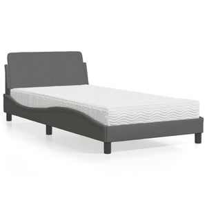 Bett mit Matratze Dover Dunkelgrau 100x200 cm