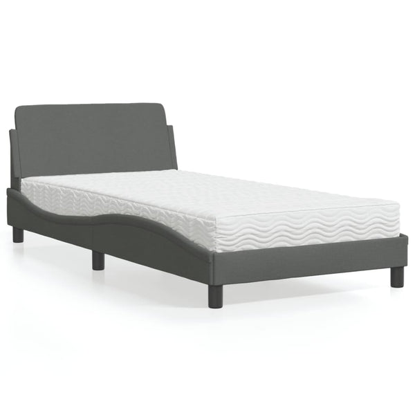 Bett mit Matratze Dover Dunkelgrau 100x200 cm