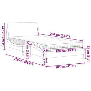 Bett mit Matratze Dover Schwarz 100x200 cm