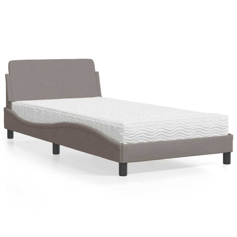 Bett mit Matratze Dover Taupe 100x200 cm