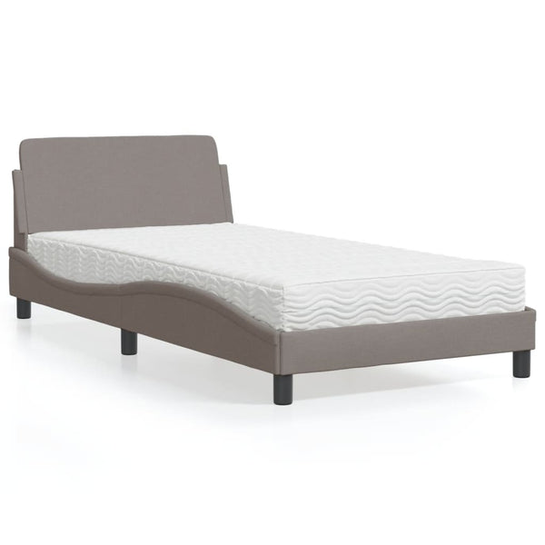 Bett mit Matratze Dover Taupe 100x200 cm