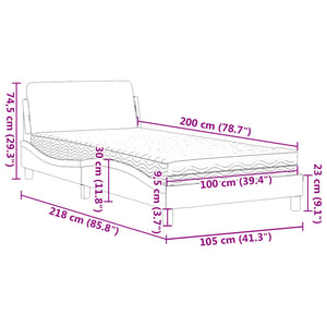 Bett mit Matratze Dover Blau 100x200 cm