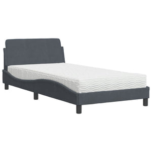 Bett mit Matratze Dover Dunkelgrau 100x200 cm