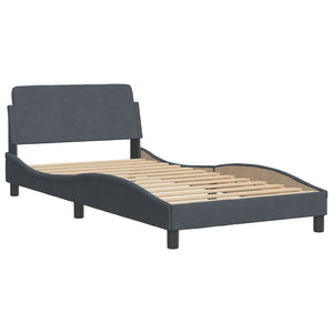 Bett mit Matratze Dover Dunkelgrau 100x200 cm