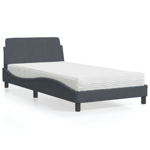 Bett mit Matratze Dover Dunkelgrau 100x200 cm