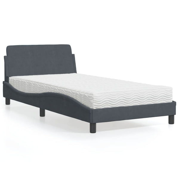 Bett mit Matratze Dover Dunkelgrau 100x200 cm