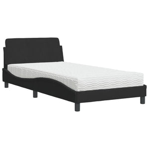 Bett mit Matratze Dover Schwarz 100x200 cm Samt