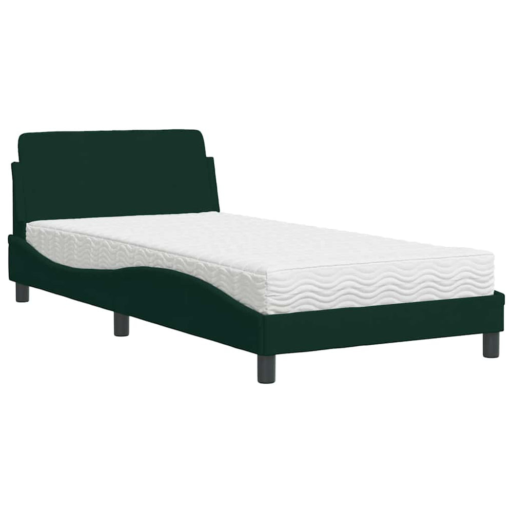 Bett mit Matratze Dover Dunkelgrün 100x200 cm