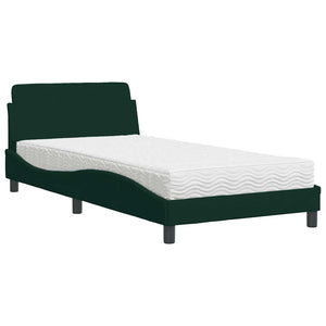 Bett mit Matratze Dover Dunkelgrün 100x200 cm