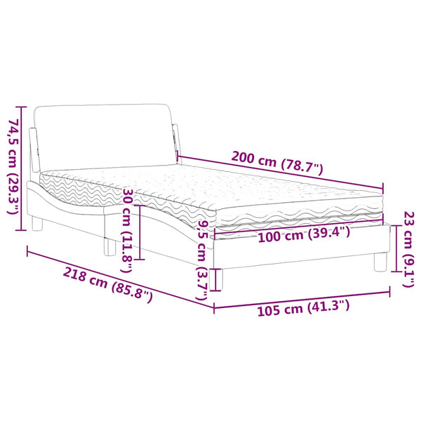 Bett mit Matratze Dover Dunkelgrün 100x200 cm
