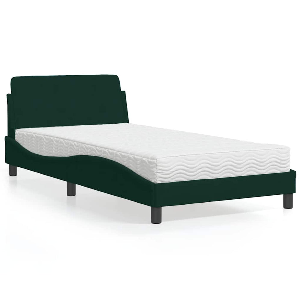 Bett mit Matratze Dover Dunkelgrün 100x200 cm