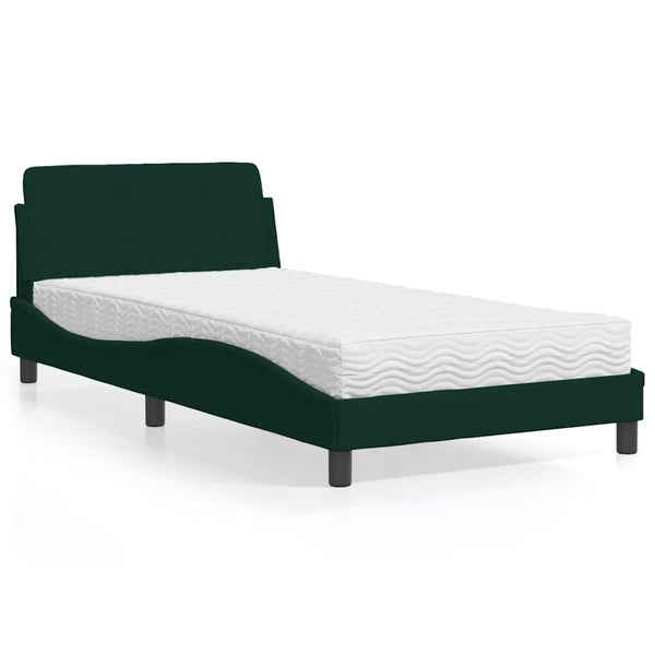 Bett mit Matratze Dover Dunkelgrün 100x200 cm