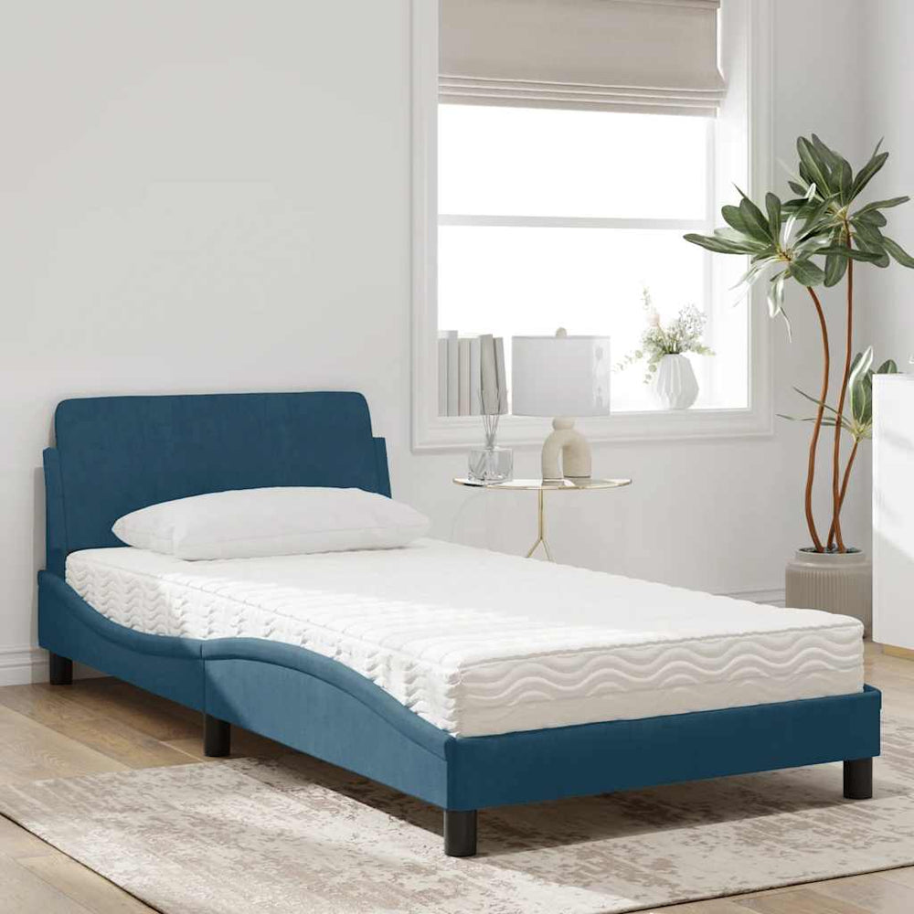 Bett mit Matratze Dover Blau 100x200 cm