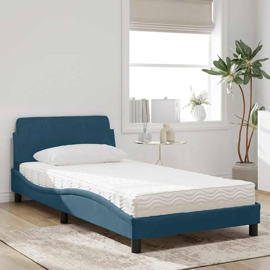 Bett mit Matratze Dover Blau 100x200 cm