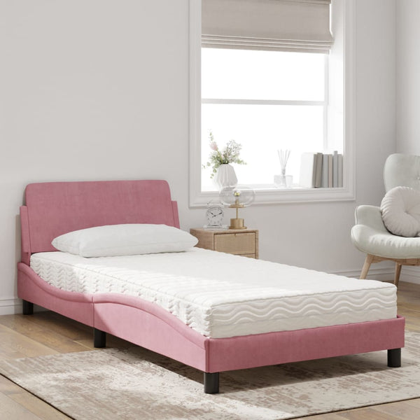 Bett mit Matratze Dover Rosa 100x200 cm