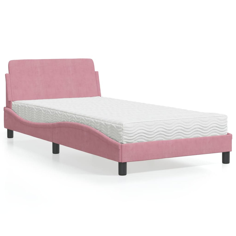 Bett mit Matratze Dover Rosa 100x200 cm