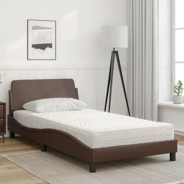 Bett mit Matratze Dover Braun 100x200 cm