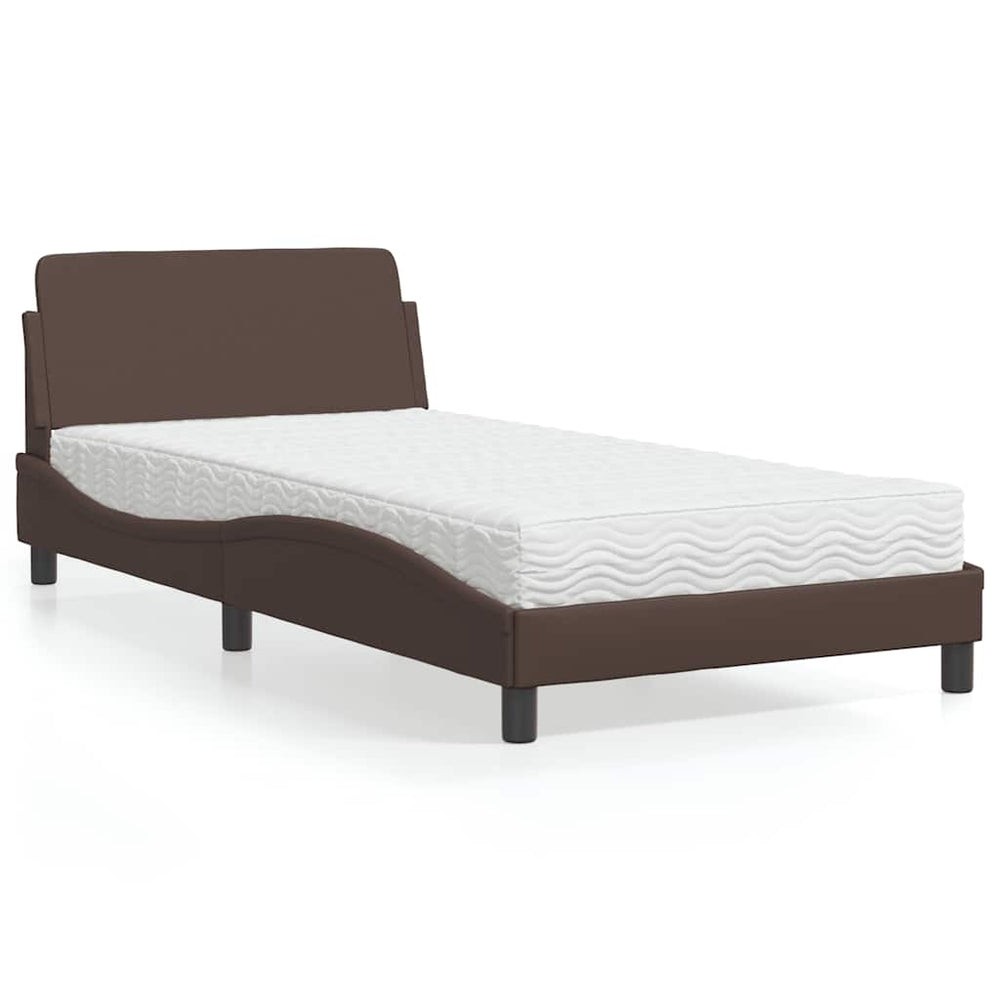 Bett mit Matratze Dover Braun 100x200 cm