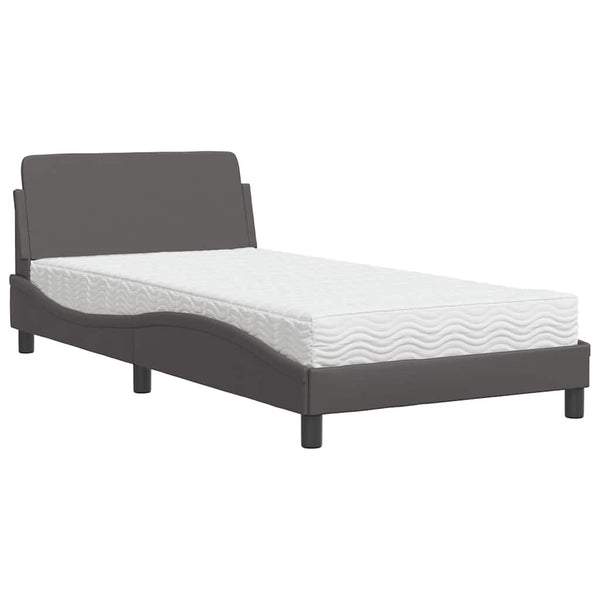 Bett mit Matratze Dover Grau 100x200 cm