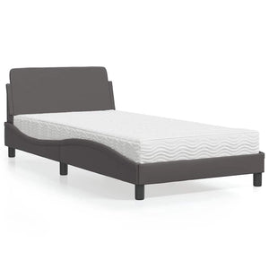Bett mit Matratze Dover Grau 100x200 cm