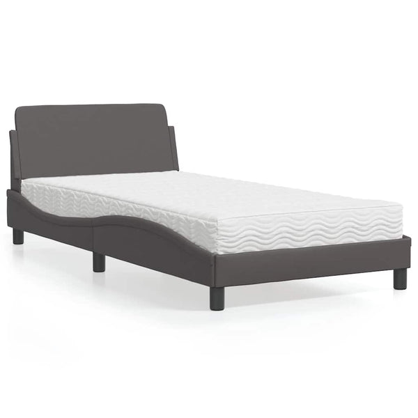 Bett mit Matratze Dover Grau 100x200 cm