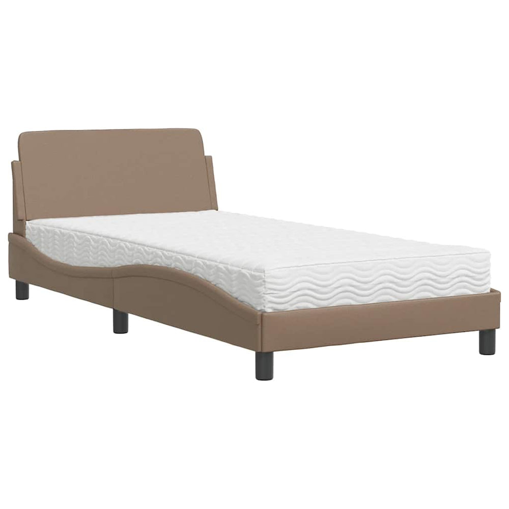 Bett mit Matratze Cappuccino-Braun 100x200 cm